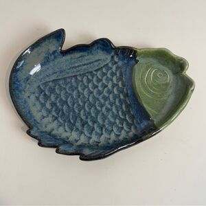 Studio Pottery Artisan Fish Platter Signed